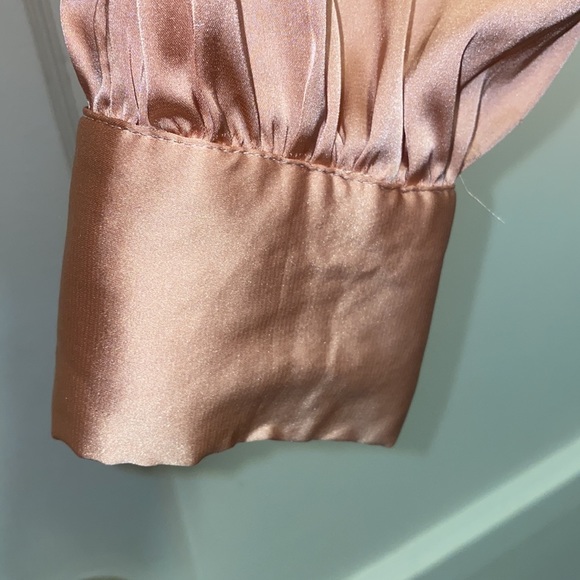 Better Be Medium Peach Satin Crop Top Long Sleeve - Picture 9 of 13